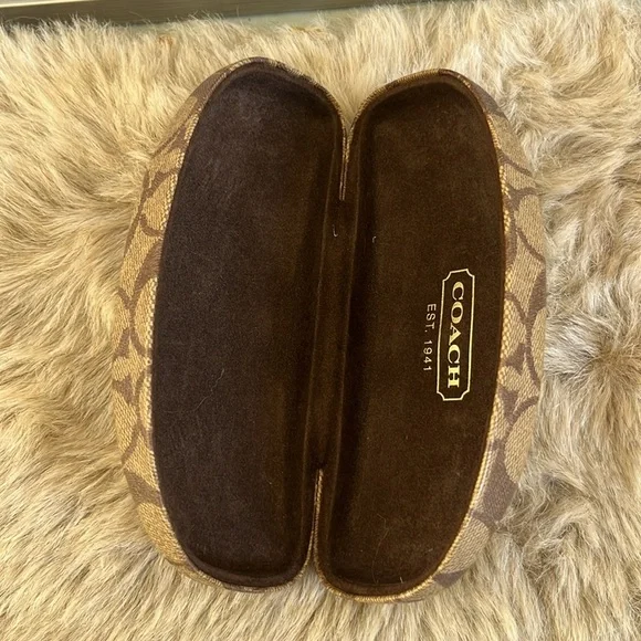 Coach EUC Signature Brown & Team Sunglasses Case - Picture 5 of 5